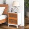 Costway 1/2 PCS Rattan Nightstand with Storage Wood End Sofa Side Table with 2 drawers Wood Legs